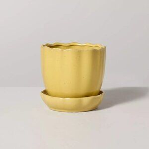4.5" Scalloped Edge Stoneware Planter Pot Saucer - Hearth & Hand Magnolia Target